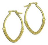 Brinco de argola oval folheado a ouro c/ bolinhas